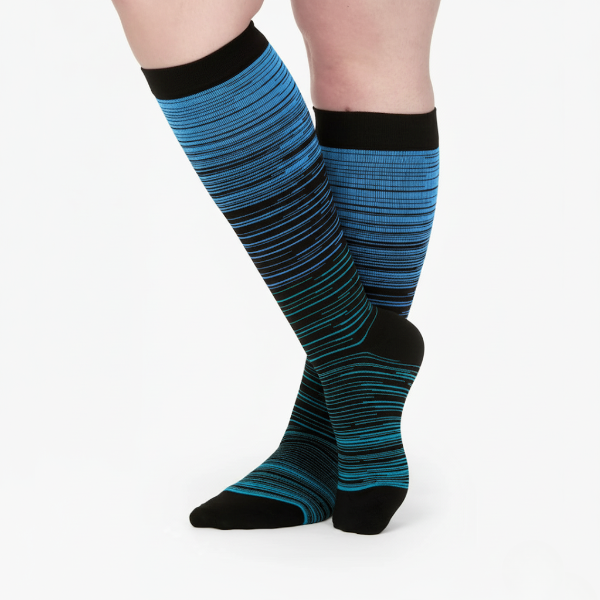 Mary's Comfort Wide Striped Compression Socks