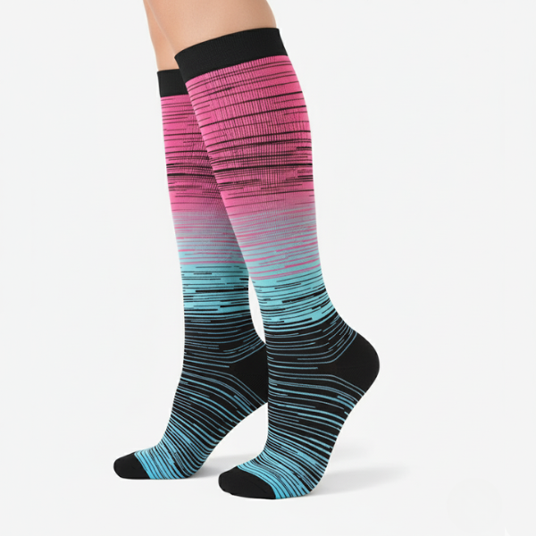 Mary's Comfort Wide Striped Compression Socks