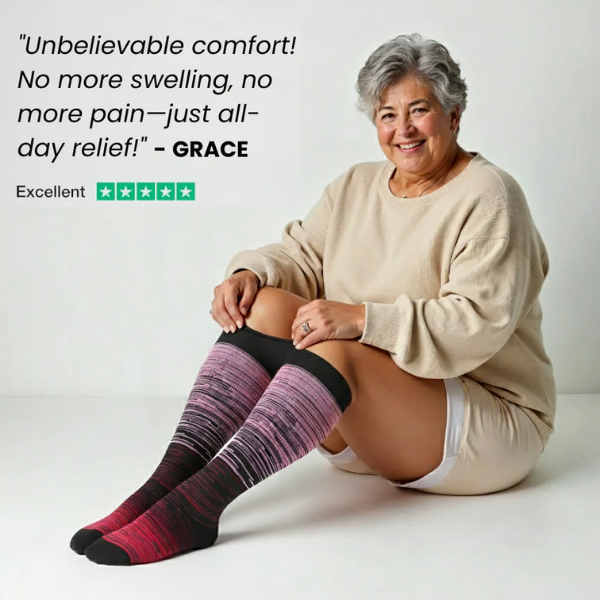 Mary's Comfort Wide Striped Compression Socks